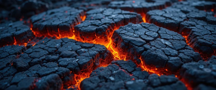 Cracked Earth with Flowing Lava