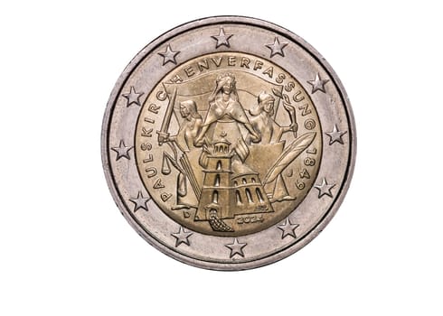 deutsche 2-Euro Gedenkmünze 175. Jubiläum Paulskirchenverfassung