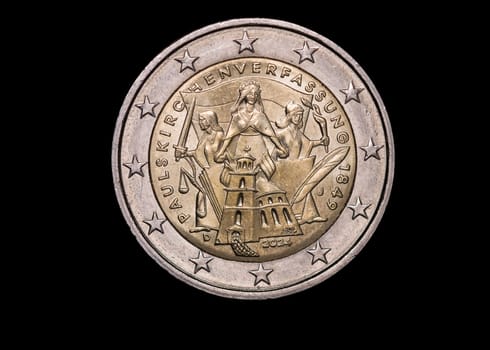 deutsche 2-Euro Gedenkmünze 175. Jubiläum Paulskirchenverfassung