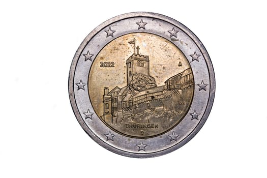 deutsche 2-Euro Münze Wartburg Thüringen