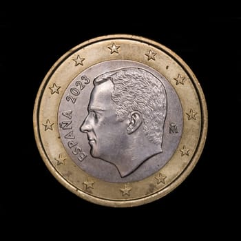spanische 1-Euro Münze mit dem Portrait König FelipeVI.