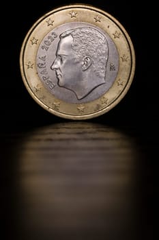 spanische 1-Euro Münze mit dem Portrait König FelipeVI.