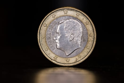 spanische 1-Euro Münze mit dem Portrait König FelipeVI.