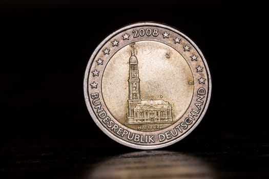 deutsche 2-Euro Münze Michaeliskirche Hamburg