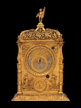This extraordinary antique astronomical table clock, crafted by Jeremias Metzger in 1568, boasts intricate gold detailing in a stunning renaissance design. Its luxurious craftsmanship adds unparalleled elegance to vintage decor collections.