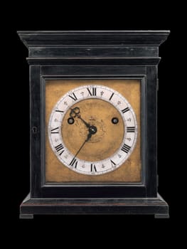 This refined antique bracket clock, crafted by Edward East around 1665, showcases minimalist wooden craftsmanship with a timeless black and gold design. Its classic simplicity adds historical charm to vintage decor collections.