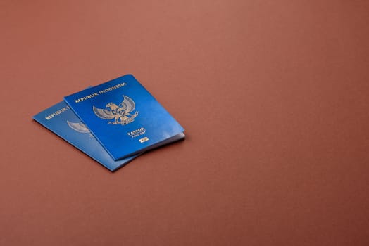 Indonesian passport for travelling, flying and doing business. Indonesia document, id for crossing the border