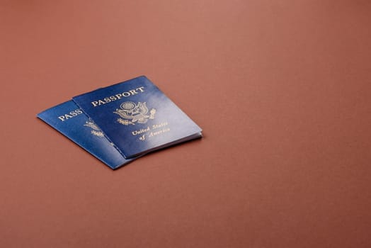 US passport for travelling, flying and doing business. USA document, id for crossing the border