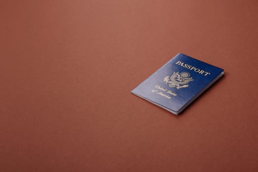 US passport for travelling, flying and doing business. USA document, id for crossing the border
