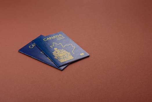 Canadian passport for travelling, flying and doing business. Canada document, id for crossing the border