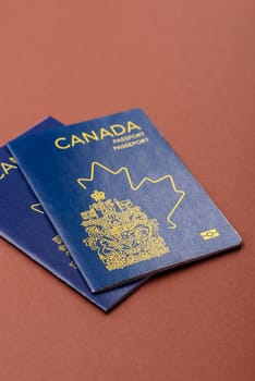 Canadian passport for travelling, flying and doing business. Canada document, id for crossing the border
