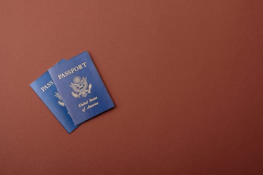 US passport for travelling, flying and doing business. USA document, id for crossing the border