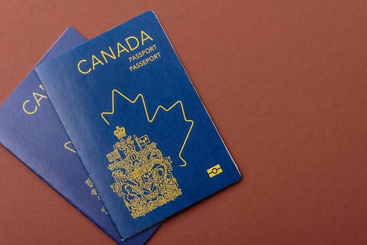 Canadian passport for travelling, flying and doing business. Canada document, id for crossing the border