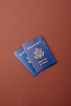 US passport for travelling, flying and doing business. USA document, id for crossing the border