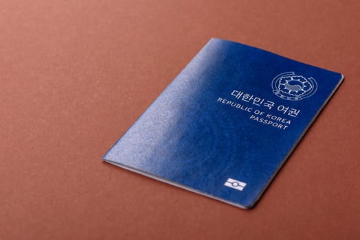 Korean passport for travelling, flying and doing business. South korea document, id for crossing the border