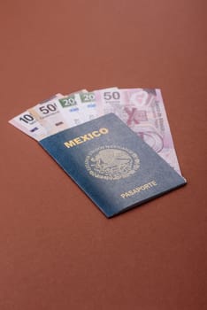 Mexican passport for travelling, flying and doing business. Mexico document, id for crossing the border