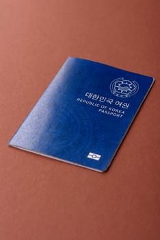 Korean passport for travelling, flying and doing business. South korea document, id for crossing the border