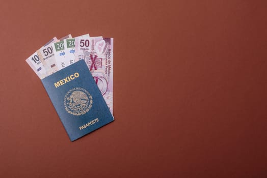 Mexican passport for travelling, flying and doing business. Mexico document, id for crossing the border