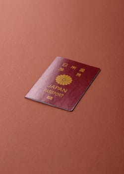 Japanese passport for travelling, flying and doing business. Japan document, id for crossing the border