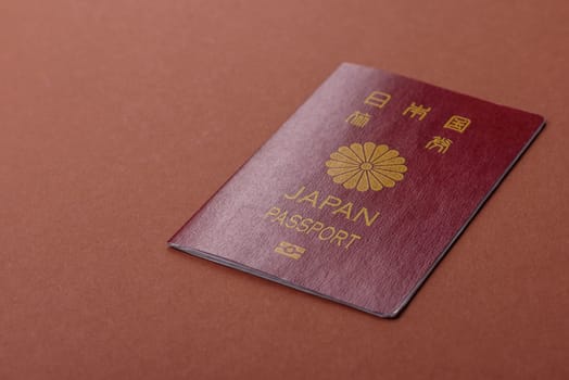 Japanese passport for travelling, flying and doing business. Japan document, id for crossing the border