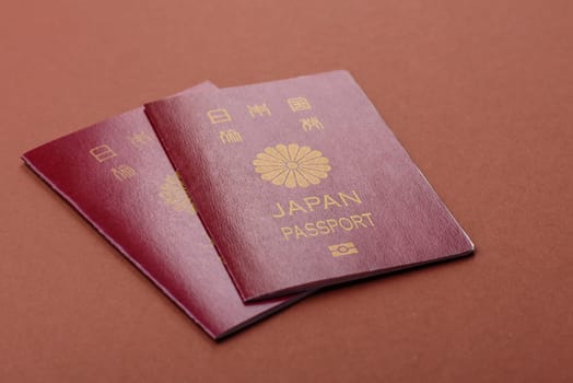 Japanese passport for travelling, flying and doing business. Japan document, id for crossing the border