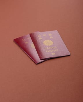 Japanese passport for travelling, flying and doing business. Japan document, id for crossing the border
