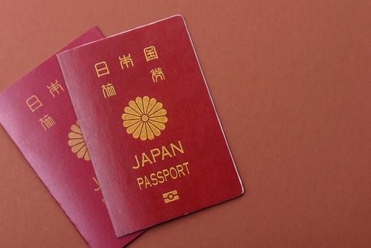 Japanese passport for travelling, flying and doing business. Japan document, id for crossing the border