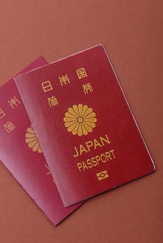 Japanese passport for travelling, flying and doing business. Japan document, id for crossing the border