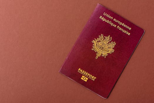 French passport for travelling, flying and doing business. France document, id for crossing the border