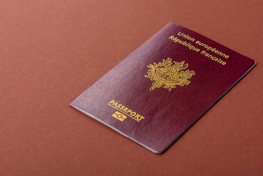 French passport for travelling, flying and doing business. France document, id for crossing the border