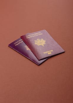 French passport for travelling, flying and doing business. France document, id for crossing the border