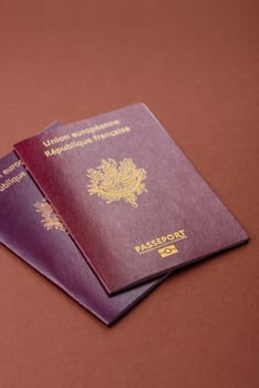 French passport for travelling, flying and doing business. France document, id for crossing the border