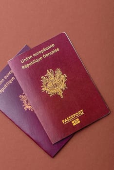 French passport for travelling, flying and doing business. France document, id for crossing the border