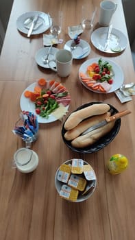 October 17 2024 Liberec Czech Republic Europe Breakfast table food objects cooking home homemade restaurant cafe hotel apartment wooden room travel tourism shotlisttravel place editorial lunch dinner . High quality photo