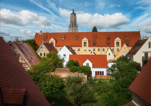 Historic church of Noerdlingen (Bavaria, Germany) with a tower called Daniel