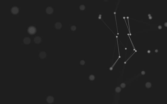3d Abstract background. Molecules technology with polygonal shapes, connecting dots and lines. Connection structure. Big data visualization. 3d background. 