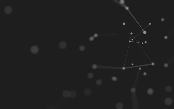 3d Abstract background. Molecules technology with polygonal shapes, connecting dots and lines. Connection structure. Big data visualization. 3d background. 
