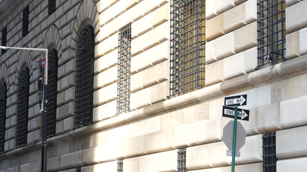 New York City, United States - 3 Sept 2023: Manhattan Downtown Financial District urban architecture. American Federal Reserve Bank building near Wall street Stock Exchange. USA Federal Reserve System