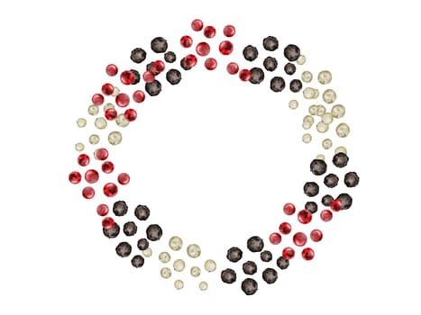 Peppercorns watercolor. Hand drawn dried black, white and pink pepper. Clip art on a white background of hot spices. Ideal for cookbooks, menus and organic product packaging. High quality photo