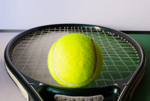 Tennis balls on light background, flat lay. Isolated. Sport concept.Copy space.Promotional background for tennis sport.