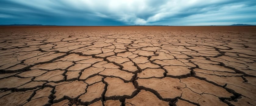 Cracked Earth in a Desert Landscape