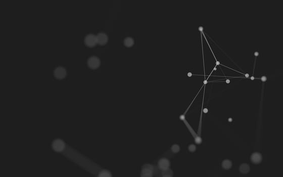 3d Abstract background. Molecules technology with polygonal shapes, connecting dots and lines. Connection structure. Big data visualization. 3d background. 