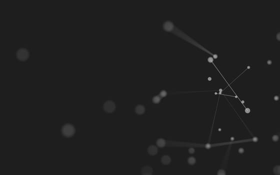 3d Abstract background. Molecules technology with polygonal shapes, connecting dots and lines. Connection structure. Big data visualization. 3d background. 