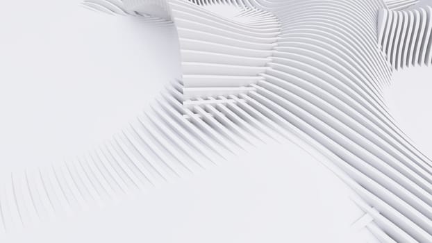 Abstract Curved Shapes. White Circular Background. Abstract background. 3d illustration
