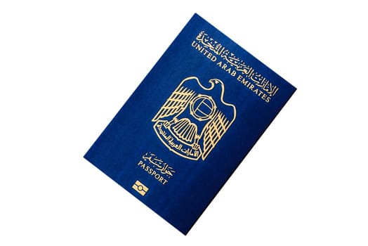 OAE passport for travelling, flying and doing business. Arabic document, id for crossing the border