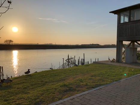 The Comacchio Saltworks, one of the most interesting naturalistic areas of the Po delta Park . High quality photo