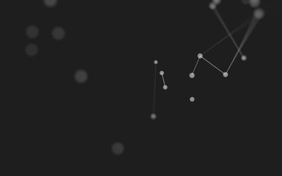 3d Abstract background. Molecules technology with polygonal shapes, connecting dots and lines. Connection structure. Big data visualization. 3d background. 