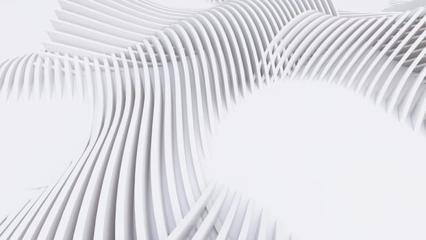 Abstract Curved Shapes. White Circular Background. Abstract background. 3d illustration