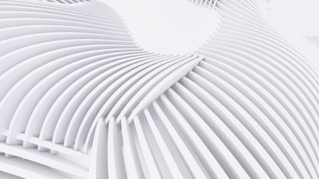 Abstract Curved Shapes. White Circular Background. Abstract background. 3d illustration