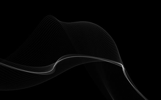 Dark abstract background with a glowing abstract waves, abstract background